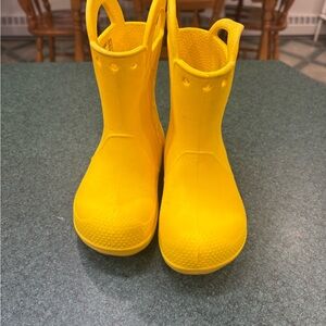 CROCS Bright Yellow Kids Rain Boots